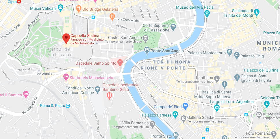 google map cappella sistina